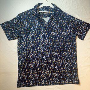 Rhoback Old Fashioned Cocktail Polo Shirt Mens M Performance Golf Preppy